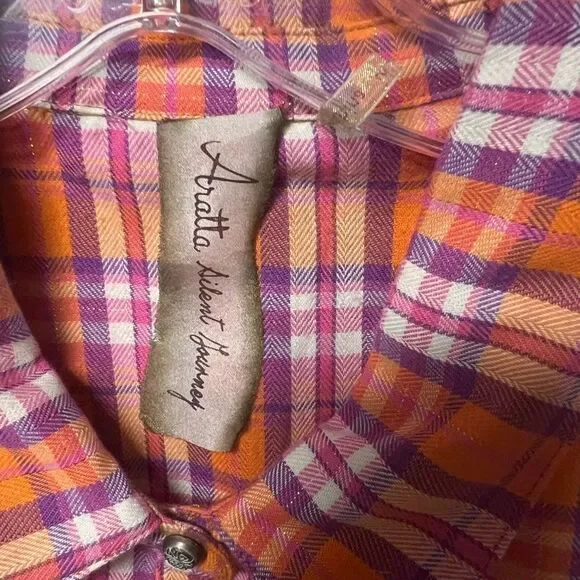 Aratta Embroidered Plaid Flannel & Gauze Masterpiece Shirt - Picture 8 of 8